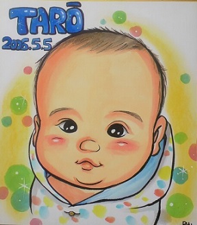 赤ちゃんの似顔絵サンプル にがおえshop 工房 Hasami 小樽 中央市場